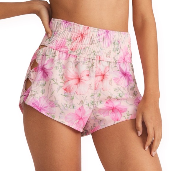 NWT Love Shack Fancy X Hurley Hibiscus High Wiast Aquas Boardshorts size large - Picture 1 of 11